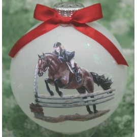 H050 Hand-made Christmas Ornament HORSE- Bay show hunter jumper