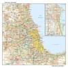 Chicago, Illinois Wall Map, Large - 30" x 29" Laminated