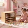 Wooden Puzzle Holder Rack, 7-Tier Puzzle Storage Shelf with Removable