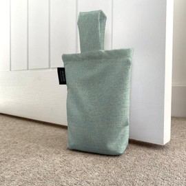 McAlister Textiles Lazio Unfilled Fabric Door Stop Bag 8 x 7 Inches in Duck Egg Blue