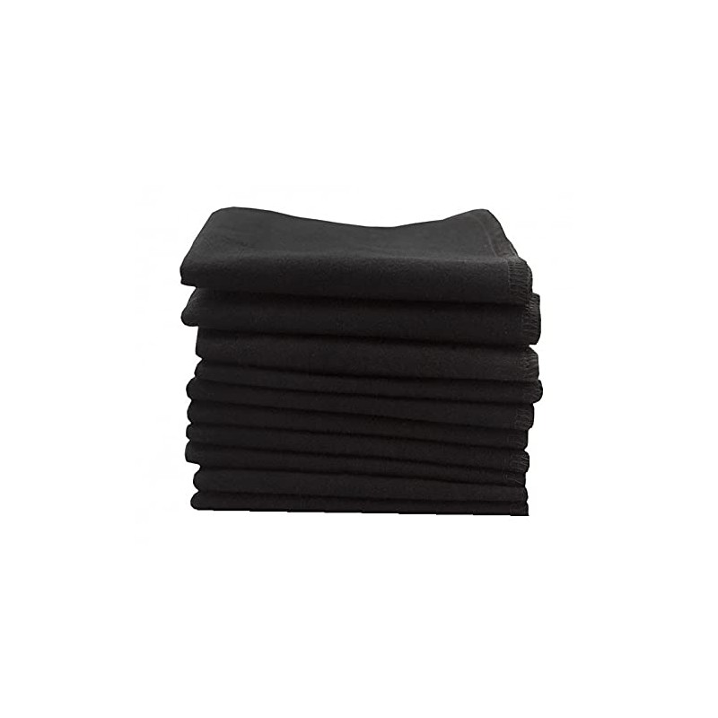 ImseVimse Washable Wash Cloths Organic Cotton Pack of 10 (Black)