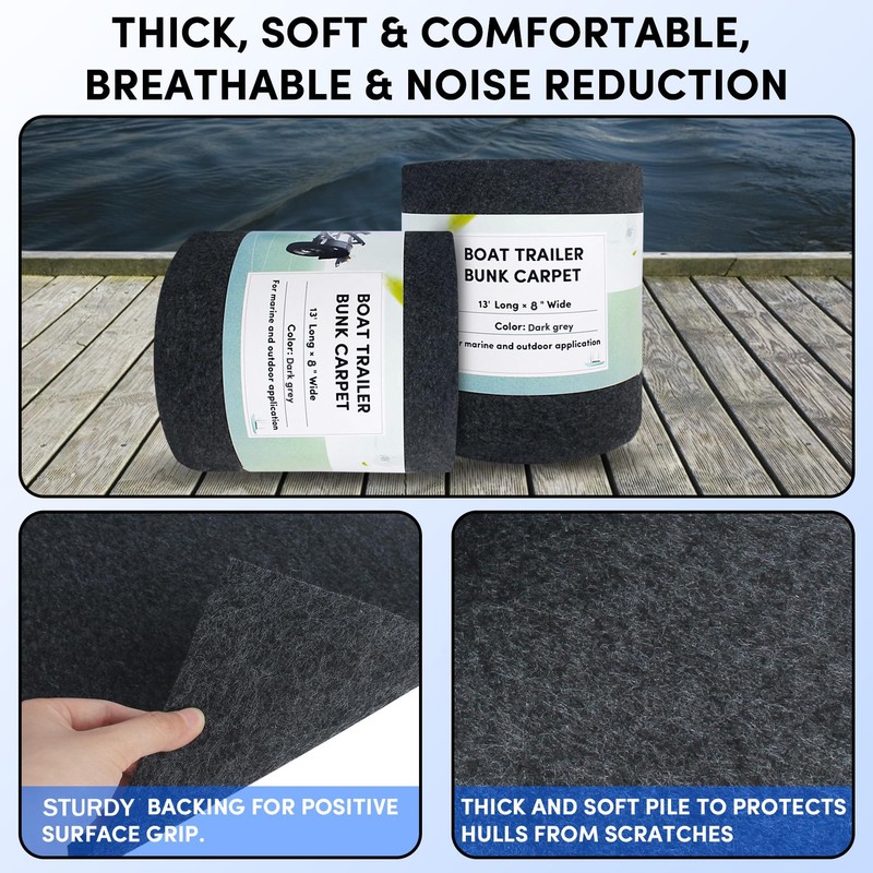 Boat Bunk Carpet 8in Wide x 13ft Long, Boat Trailer