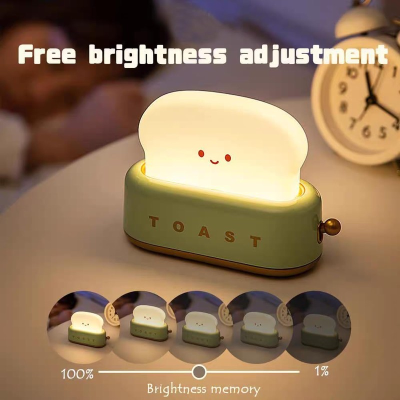 ZDAYOZ Silicone Toast Toaster Creative Night Light Bedroom Bedside with