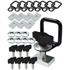 Aluminum Hardtop Quick Removal Fastener Thumb Screws Nuts Kit Fits for Jeep Wrangler YJ TJ JK 1995-2018, Universal Hard Top Bolts with Nuts Washer Tie-Down D-Rings Pack 8 Pack (Black)