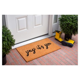Calloway Mills AZ106051729 Yay It's You Doormat, 17" x 29", Natural/Black