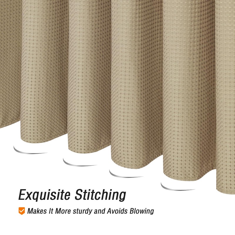 Gibelle Extra Long Shower Curtain 72 x 84, Tall Waffle