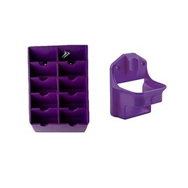 My Poochie's Paradise Matching Clipper Keeper & Blade Storage Rack Matching Sets for Stylists Groomers Barbers (Purple)