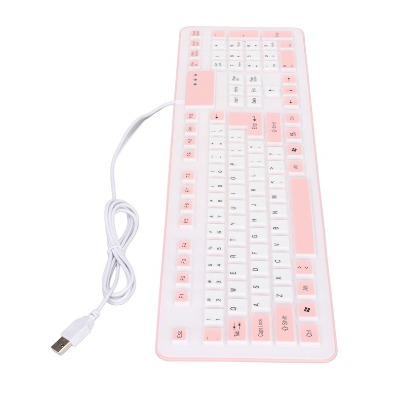 Foldable Silicone Keyboard 106 Keys Waterproof Dustproof Foldable USB Wired
