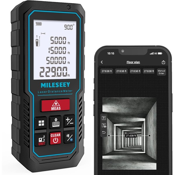 MILESEEY Laser Measuring Tool, 229 Ft Laser Distance Measure with