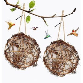 Toddmomy 2pcs Bird's Nest Material Hanging Material Hummingbird Nesting Material Globe Bird Houses Hummingbird