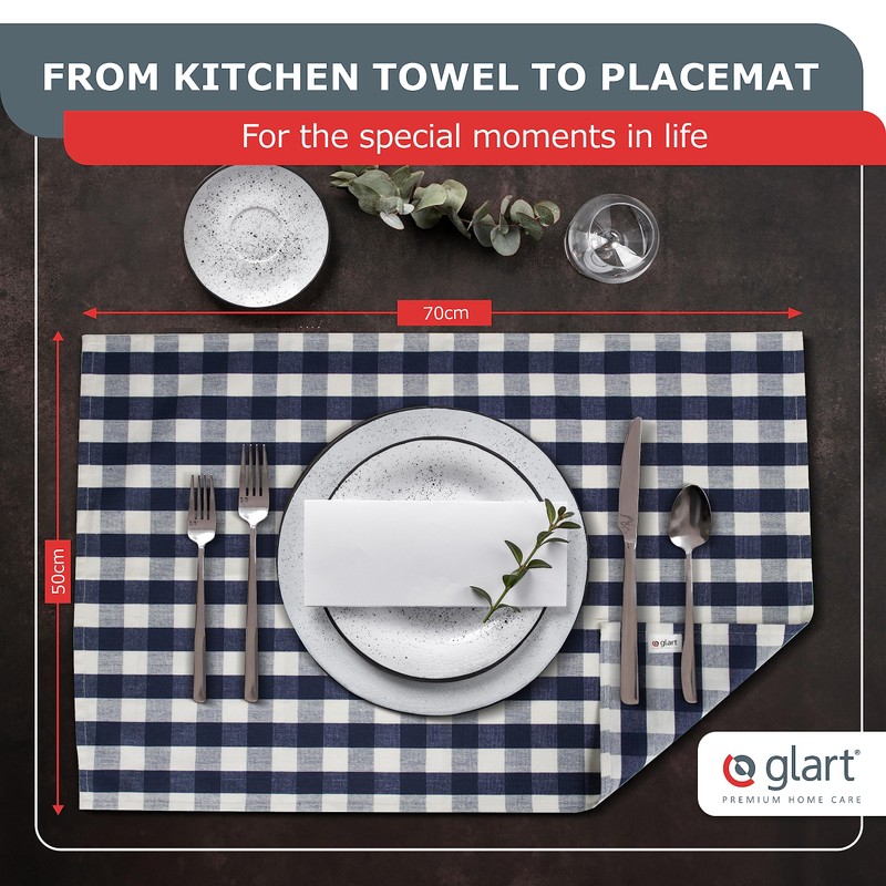 Glart Kitchen Towels, Pack of 5 Grey Tea Towels, 50