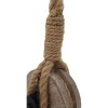 PARISLOFT Industrial Decorative Iron Faux Pulley Tackle with Jute Rope