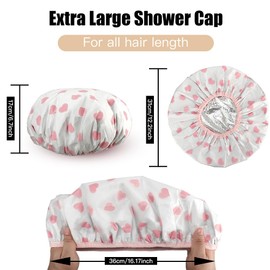 Pack of 4 Heat Caps for Deep Conditioning, Double Layer Deep Conditioning Cap, Aluminium Foil Hair Processing Caps, Reusable Shower Caps Steam Caps for Home, Salon, Hot Oil Hair Behan