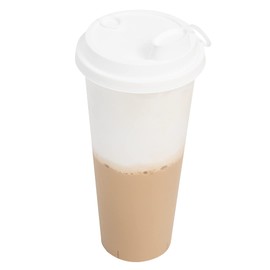 Restaurantware LIDS ONLY: Bev Tek Lids For 12- 16- 24-OZ Coffee Cups 500 Leakproof Beverage Lids - 2-In-1 Design Attached Stoppers White Plastic Disposable Lids Cups Sold Separately
