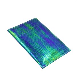Holographic Metallic Passport Holder Waterproof Leather Passport Cover Card Case Travel Wallet for Kids Teens Adults