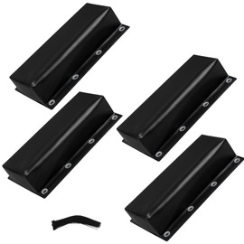 Marsui 4 Pcs Dock Bumpers for Edging Heavy-Duty Marine Boat Fender Docking Guards with Cable Tie Holder for Vertical Poles & Post - Boat Dock Accessories (Black)