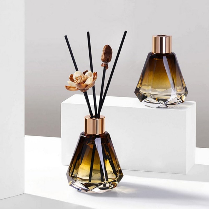 2PCS 60ml/2oz Empty Refillable Glass Diffuser Bottle Diffuser Jars Aromatherapy