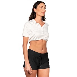 Banana Boat UPF 50+ Women's Board Shorts Quick Dry Shorts for Women | Beach Shorts | Women's Swim Shorts (Black-L)