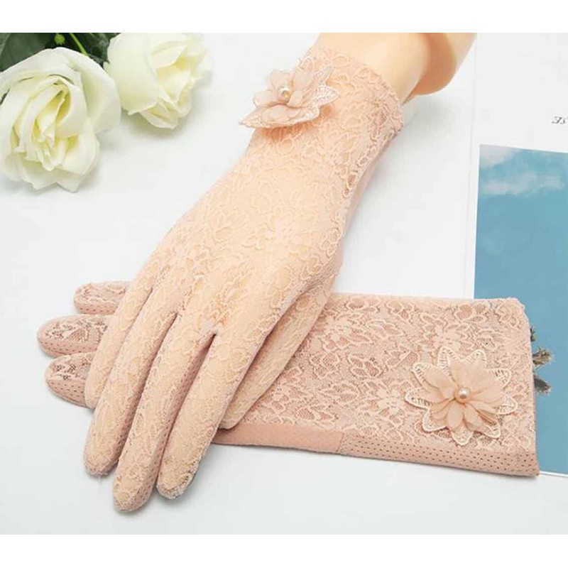 CUSMA Women's Tanning Gloves, Lace, Smartphone Compatible, UV Protection, Cooling