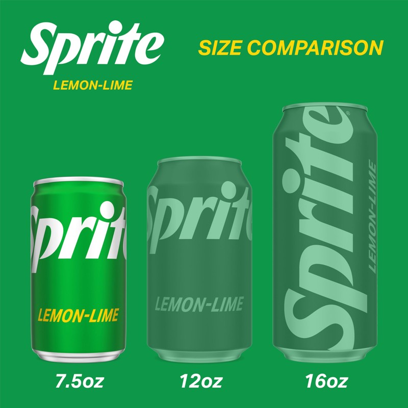 Sprite Lemon Lime Soda Soft Drinks, 7.5 fl oz, 6