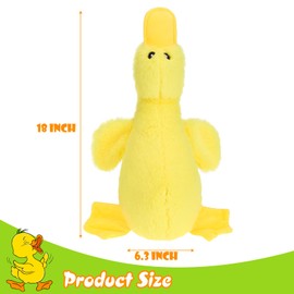EXPAWLORER Plush Squeaky Duck Dog Toy - Soft Stuffed Cute Duck, Best Birthday Gift Interactive Filled Chew Toys for Small Medium Large Dogs Puppy Biting Training Teething, Yellow Large