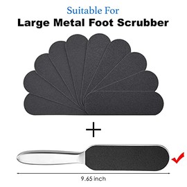 EagleKing Recambios para limas de pie de acero inoxidable, 40 piezas de almohadillas de repuesto, almohadilla para raspa de pies con pegamento extraíble, tamaño 5.2 pulgadas de largo x 1.7 pulgadas de ancho