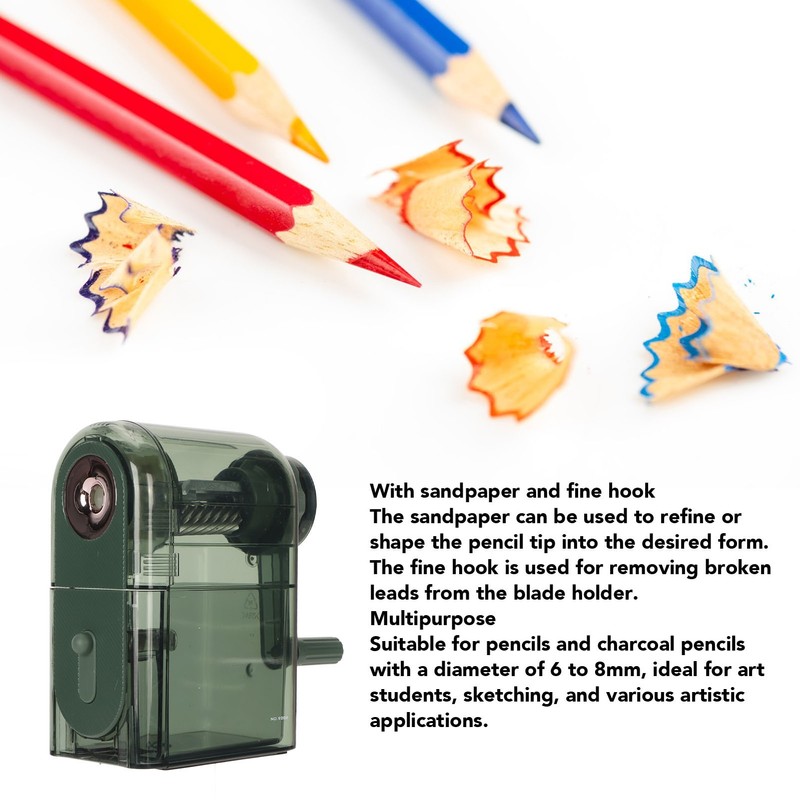 Manual Pencil Sharpener 7 Speeds Adjustable Pencil Tips Portable Handheld
