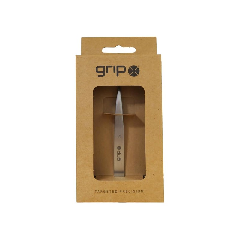 Grip Tweezer Pointed Tip Stainless Steel S2 – Precision Tweezers