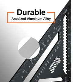 Mecurate Rafter Square, 12 inch Triangle Carpenter Square Die-cast Aluminum for Woodworking and Carpentry