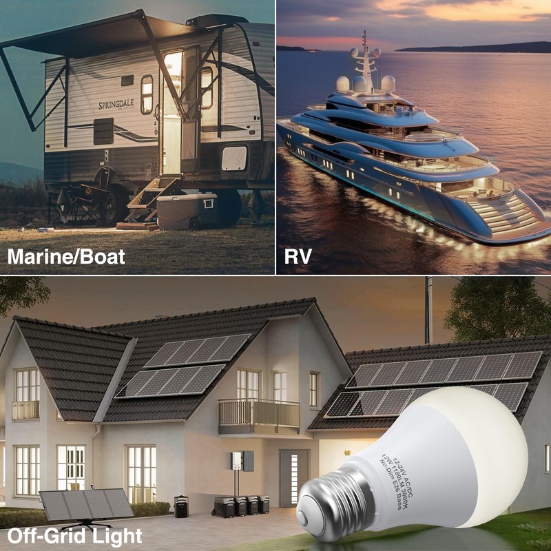 12V LED Light Bulbs, 12W 1050LM Natrual White 4000K, 80W
