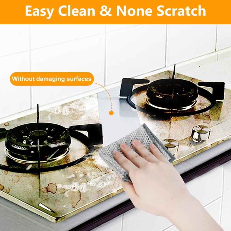 UFOGIFF Extra-Large Size Multipurpose Wire Dishwashing Rag,Non Scratch Wire Dishcloth,