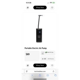 lectric Ebike Portable Air Pump