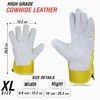 Foriox International Split Leather Work Gloves, Heavy Duty Thorn Proof
