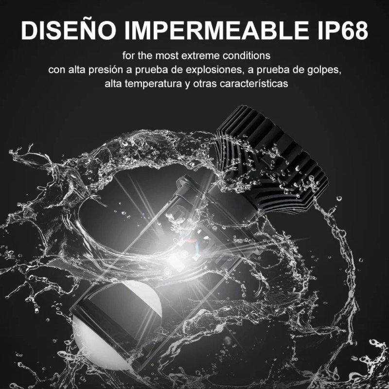 Kit Focos Led Para Coche H4/9003/hb2 Lupa Mini Proyector