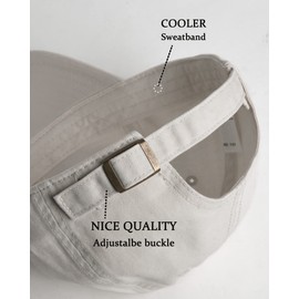 FURTALK Women's Vintage Baseball Cap Cotton Adjustable Baseball Cap, Stone white