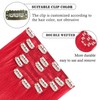 Aison Red Clip in Hair Extensions Real Human Hair 70G/7Pcs