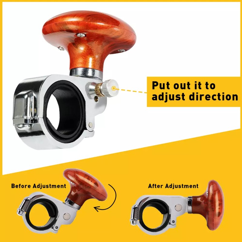 Geartronics Heavy Duty Steering Wheel Knob Spinner Handle Auto Tractor