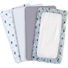 SPRINGSPIRIT 4-Pack Bassinet Fitted Sheets Universal Fit Rectangle/Oval