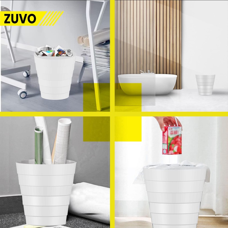 Zuvo Plastic Paper Bin 5L - Shatter-Proof Waste Basket for
