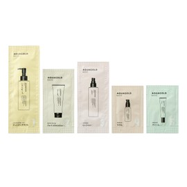 phiten(ファイテン) アクアゴールド ベーシック トライアルセット(クレンジングオイル4ml・フェイスウォッシュ1g・ローション2ml・セラム0.7ml・クリーム0.5g 計5点セット) お試し スキンケア エイジングケア 化粧品