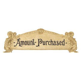 Amount Purchased Brass Cash Register Sign For Old Scroll Crank Replica