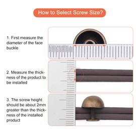 Pack of 20 Mushroom Rivets Black Splitter Buttons Screw Leather Craft Nail Rivets DIY for Belt Wallet Handbag Size 12 mm [Silver] Leather Carving Sets