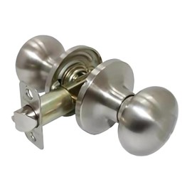 HOMEnhancements Satin Nickel Sleek Round, Mushroom Door Knobs - Passage Style, Non-Locking, Fits All Standard Doors, Perfect for Hallway, Closet, Bedroom, Bathroom - Easy to Install