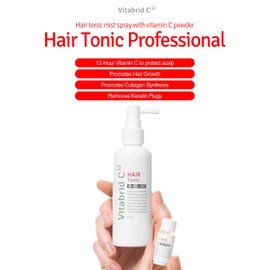 Hair Scalp Tonic Professional- 12 hours Active Vitamin C Powder for Strengthening, Thickening Hair - Hair Loss Relief, Revitalizing Dry Scalp, Sebum Control - Dermatologist Tetsted, 3.72 fl.oz.