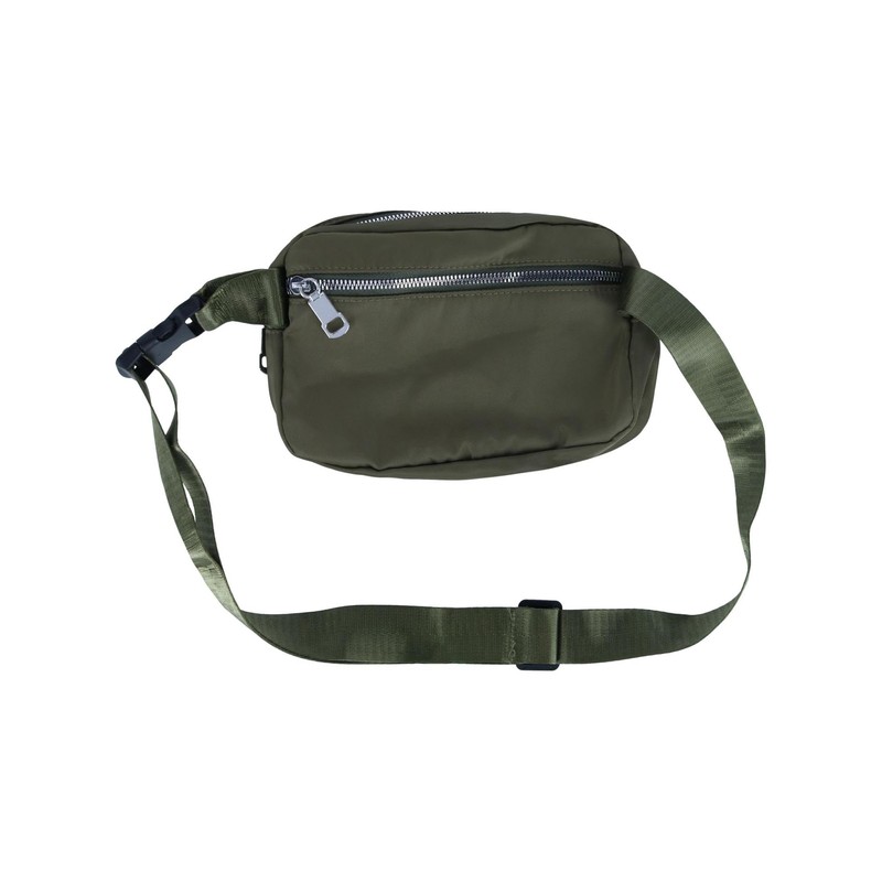 CTM Nylon Rectangle Belt Bag, Olive
