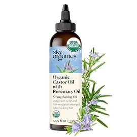 Sky Organics Aceite de Ricino Org?nico Usda con Aceite de Romero
