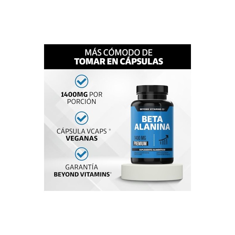 Beyond Vitamins Beta Alanina 1400mg Pre Entreno Workout Aminoácidos Máxima