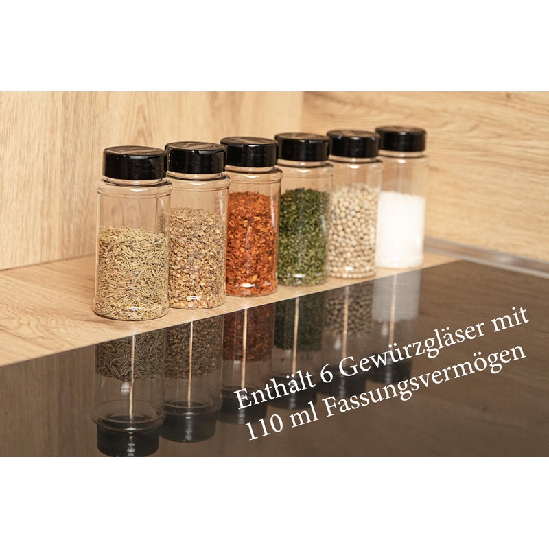 GHADA Under Shelf Spice Rack, 6 Cans, Extendable, No Drilling