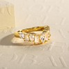 Gobaalele 2.1cttw Cubic Zirconia Yellow Gold Half Eternity Wedding Band