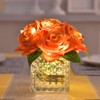 Fule Artificial Silk Rose Flower Centerpiece Arrangement in Glass Vase